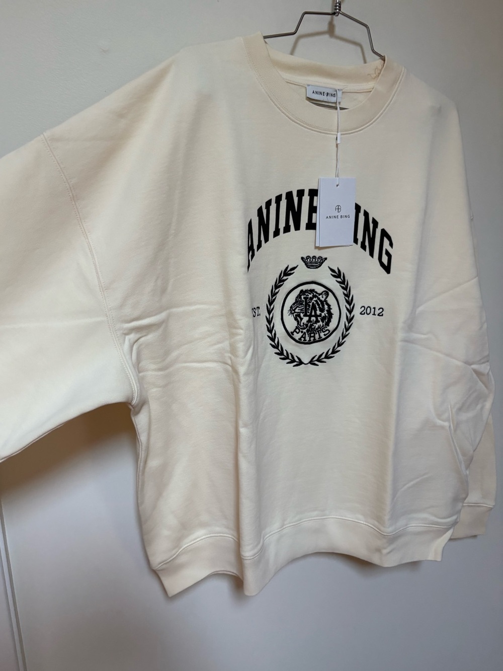 NWT Anine Bing Miles Collegiate Sweatshirt Size Large - Picture 9 of 16